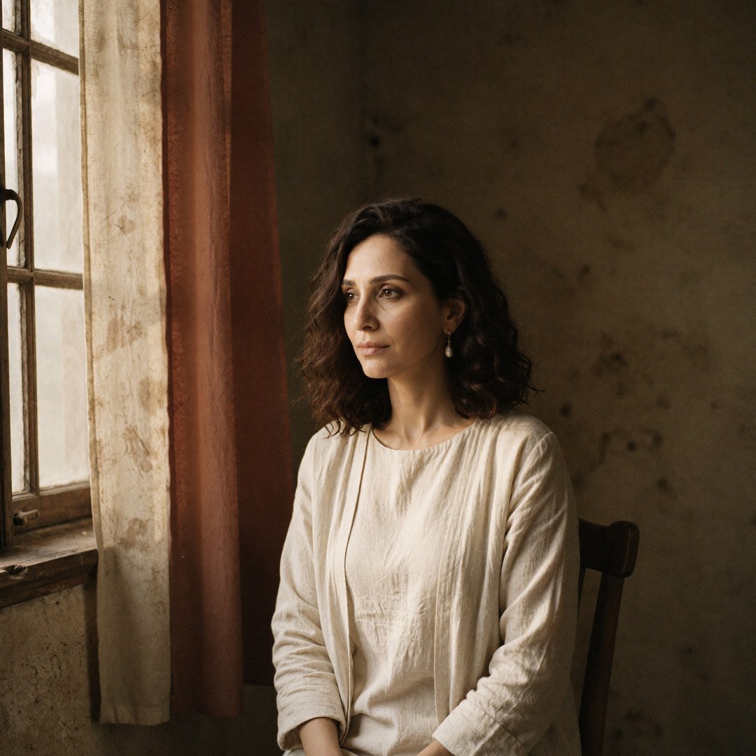 Raneem Rawi by a window in an old room